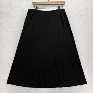 J. Jill Wearever Skirt Womens M Petite Black Maxi A-Line Jersey Travel Career